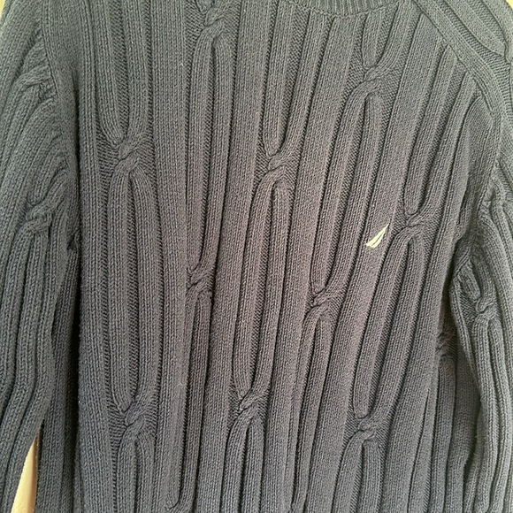Nautica navy blue fisherman style sweater XL - Picture 3 of 7